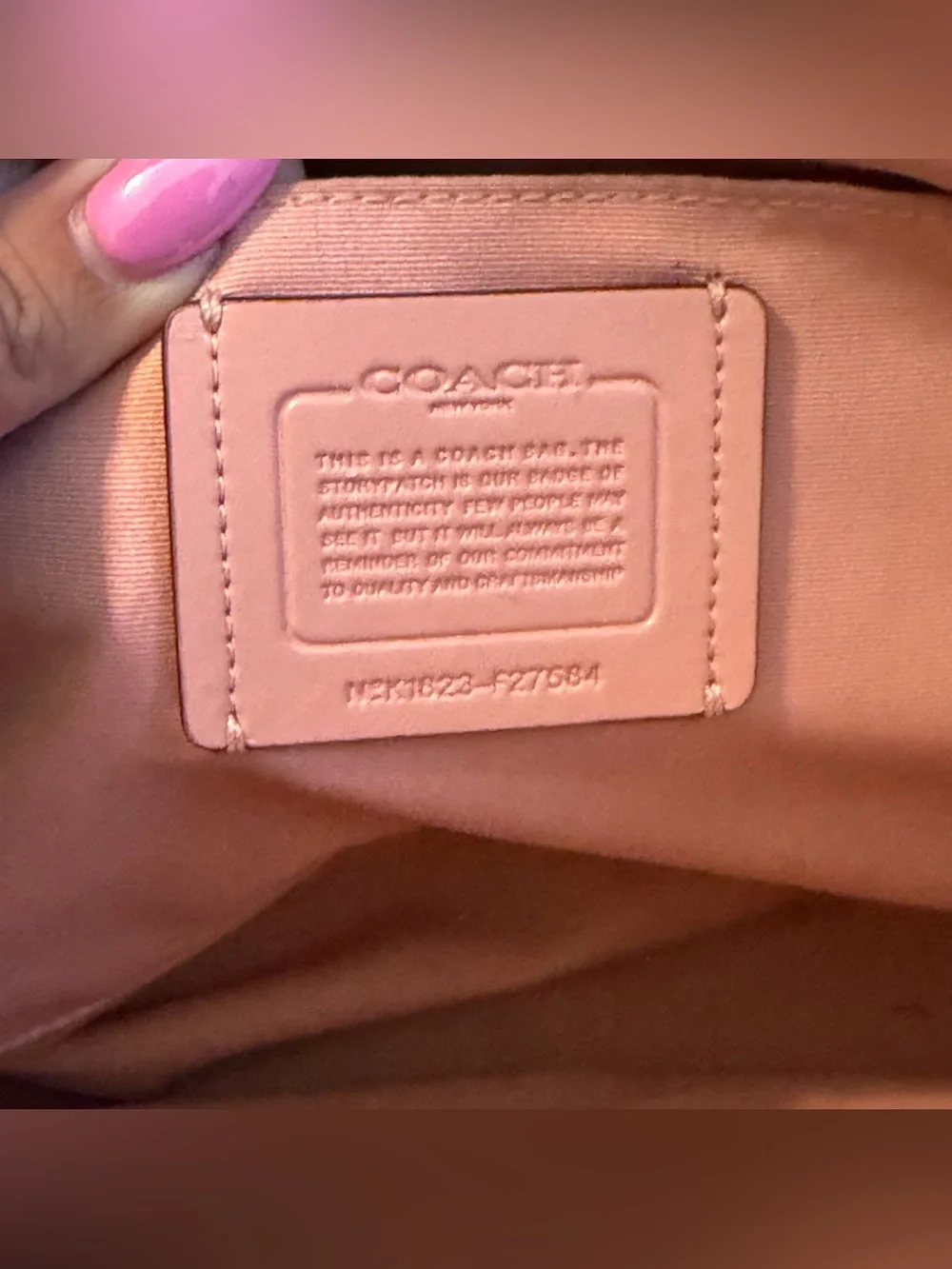 Coach Sierra Pink Trim Brown Signature Dome Satchel